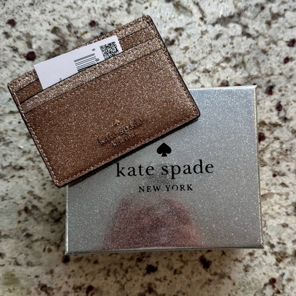 Kate Spade Sparkling Rose Gold Card Holder